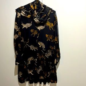 The Kooples animal fever burn out tunic, black